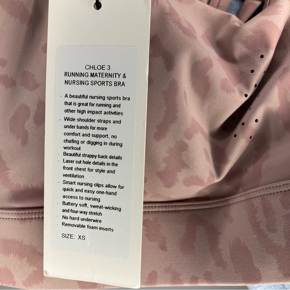 NWT SWEAT & MILK Chloé 3 Running Nursing Sports Bra Pink Panther XS - Picture 4 of 5